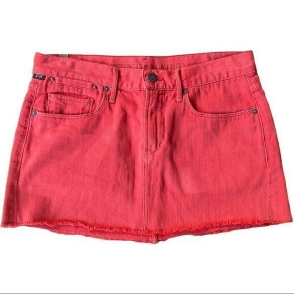Citizens of Humanity Daria‎ Micro Mini Denim Skirt Magenta Pink Size 25